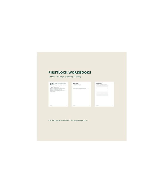 FirstLock Security Planning Workbooks